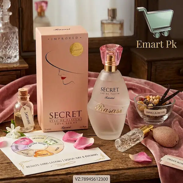 Secret Eau De Parfum Pour Femme by Rasasi – 75ml | Long-Lasting Women's Fragrance
