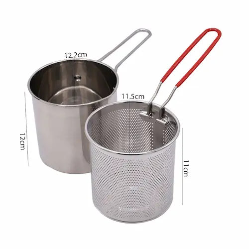 Stainless steel strainer with deep frying pot