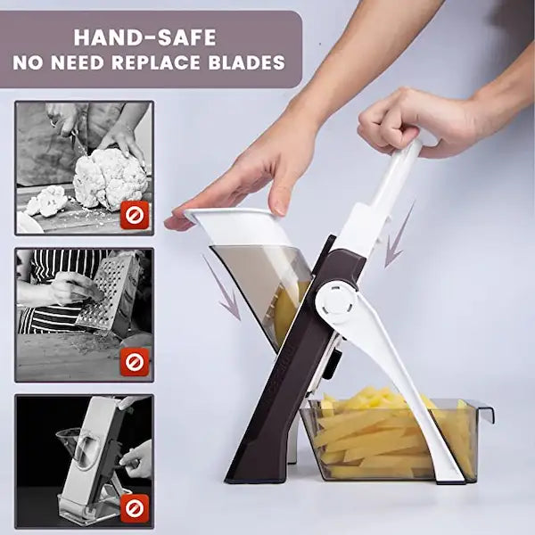 SafeSlice™ Vertical Mandoline Slicer & Multi-Function Vegetable Cutter 🌟