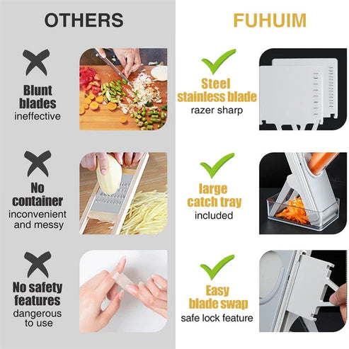 SafeSlice™ Vertical Mandoline Slicer & Multi-Function Vegetable Cutter 🌟