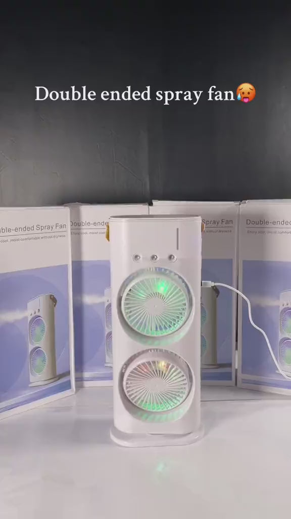 2-in-1 Dual Blade Misting Fan & Air Cooler | Portable Desktop Humidifier