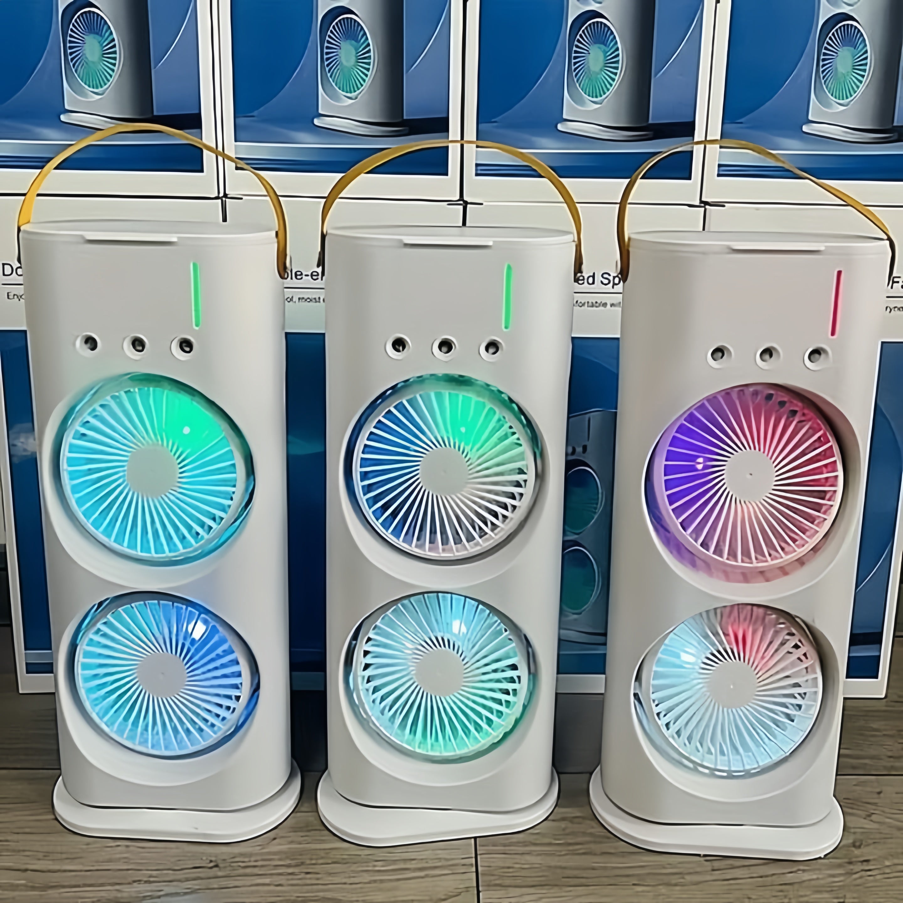 2-in-1 Dual Blade Misting Fan & Air Cooler | Portable Desktop Humidifier